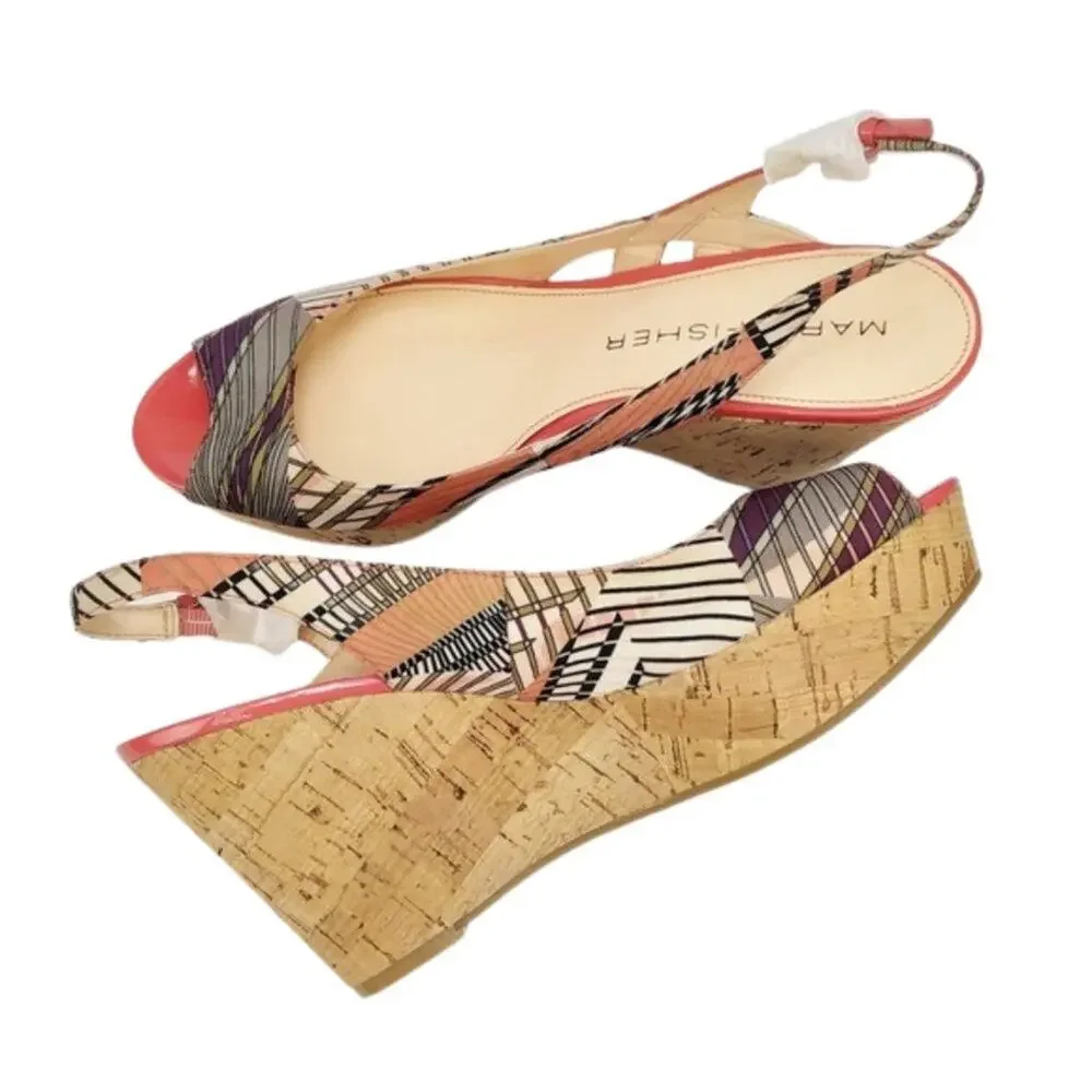 Marc Fisher Slingback Cork Wedges/Sandals NWOB
